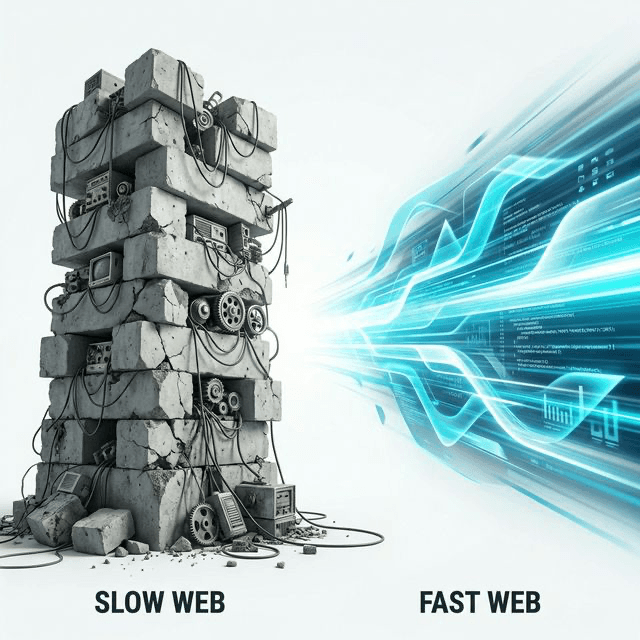 Comparación de rendimiento Next.js vs WordPress en métricas de Google PageSpeed